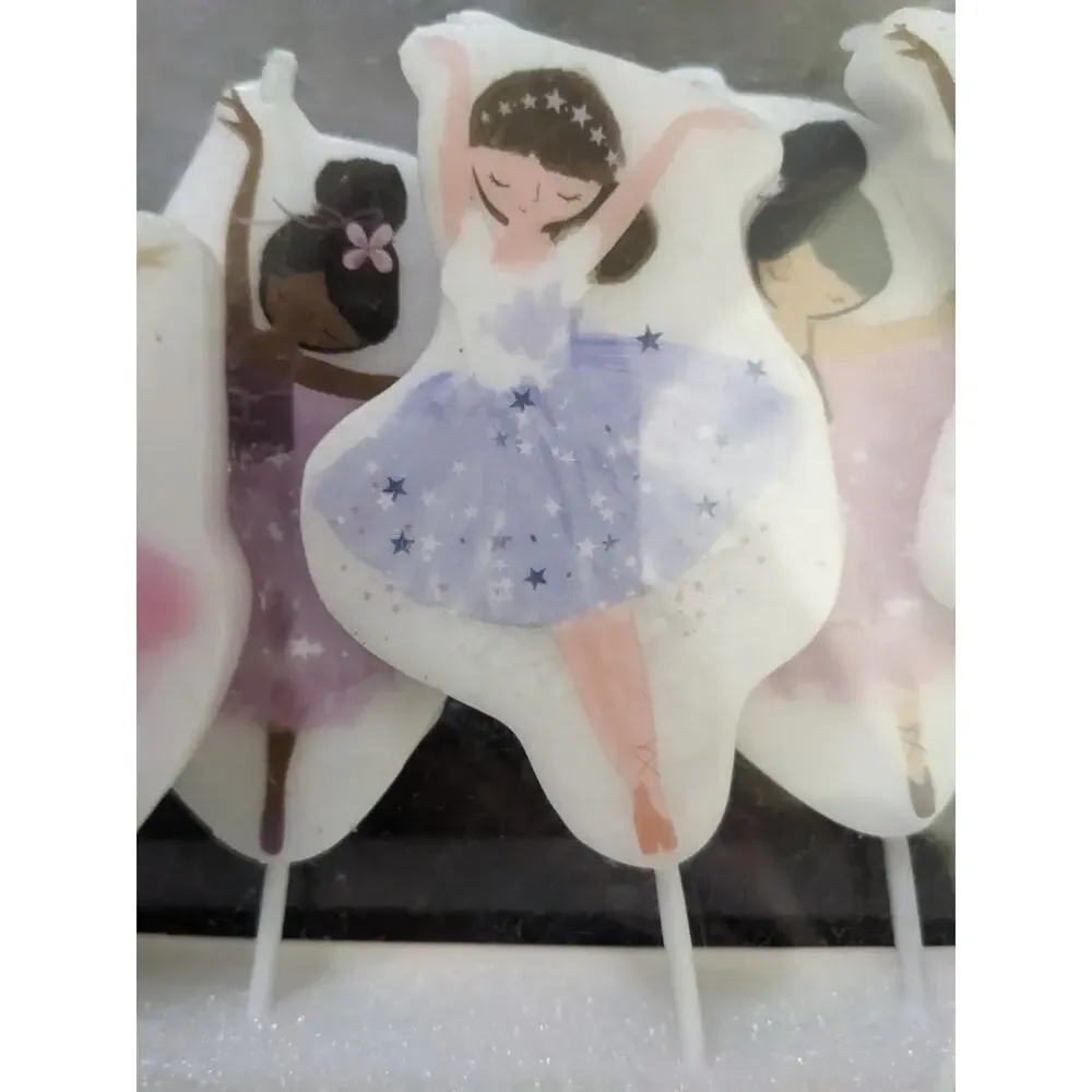 Ballet Theme Birthday Dressed Ballerina Tutu 5 Pieces Candles New